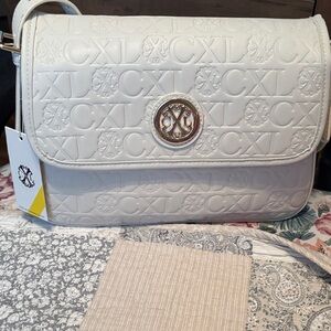 Christian Lacroix Ivory Embossed Shoulder Bag